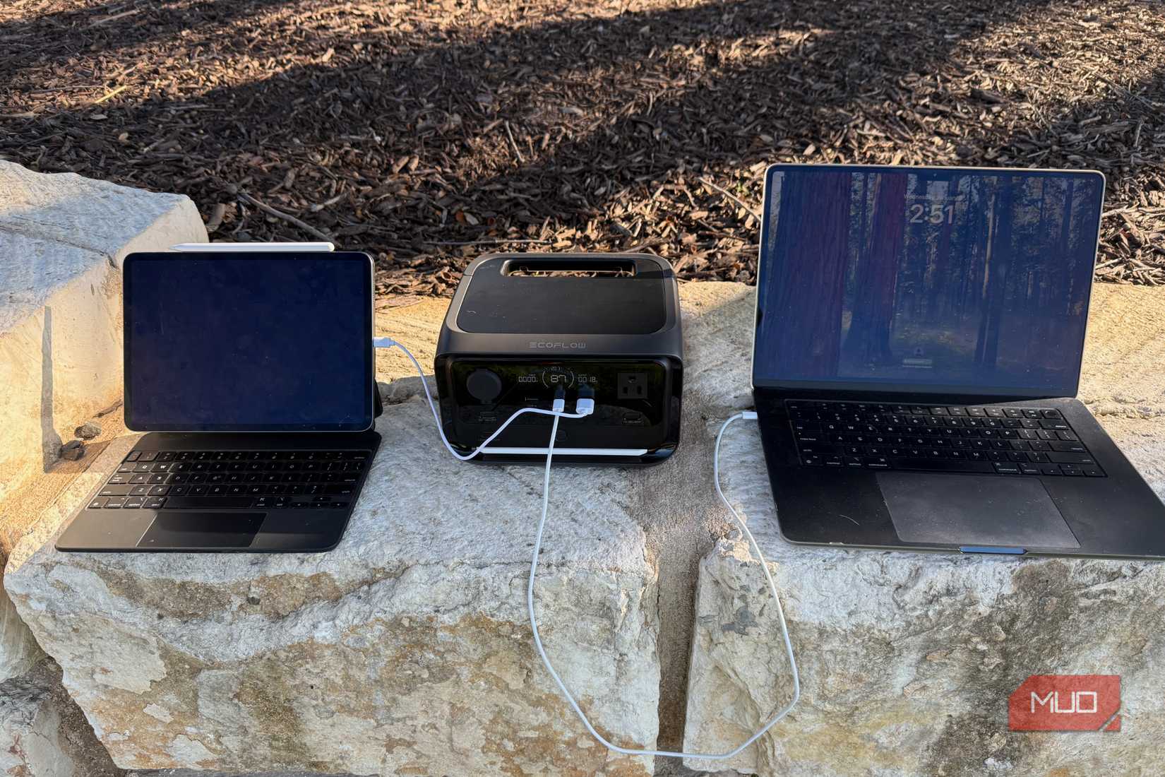 The Ecoflow river 3 plus charging electronics. 