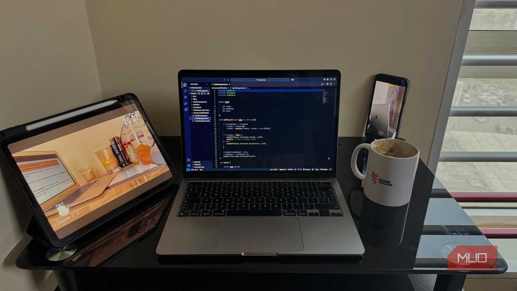 MacBook, iPad and Phone on desk