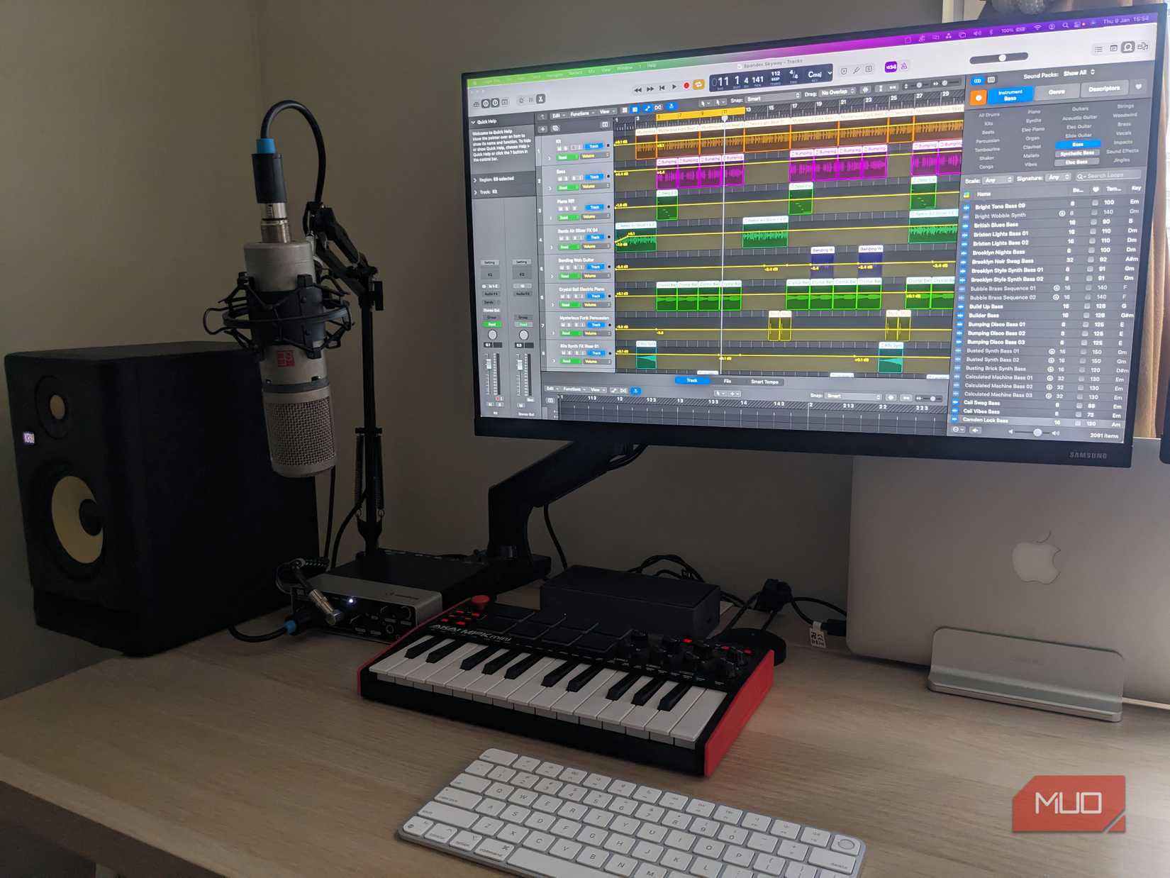 A musical creation in Logic Pro on a DAW.