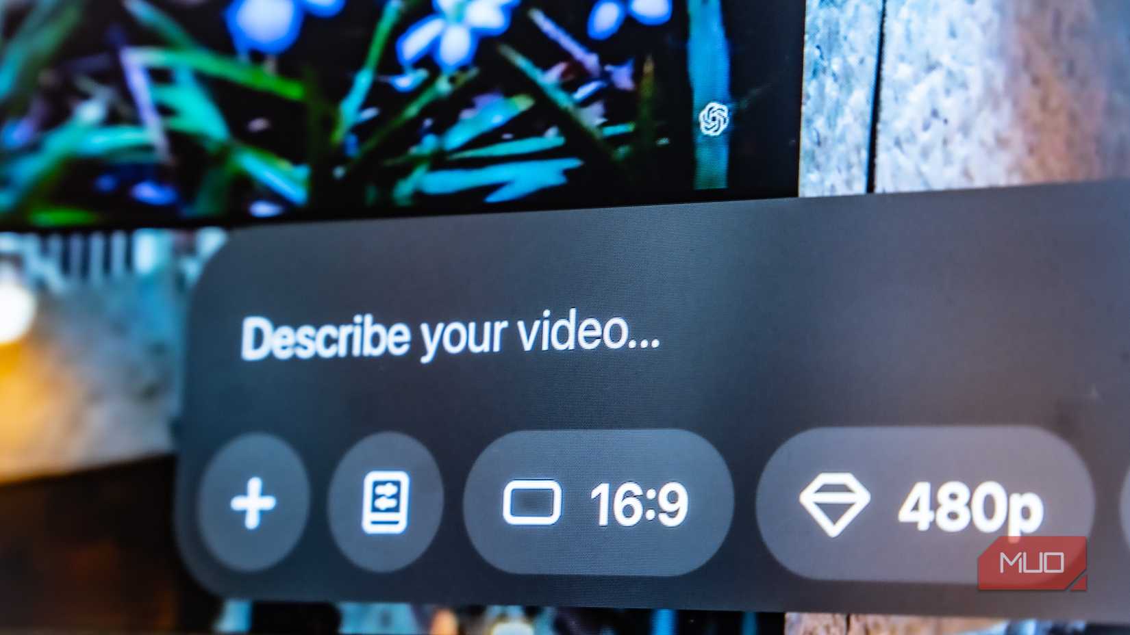 Photo of Monitor on sora.com showing the prompt line.