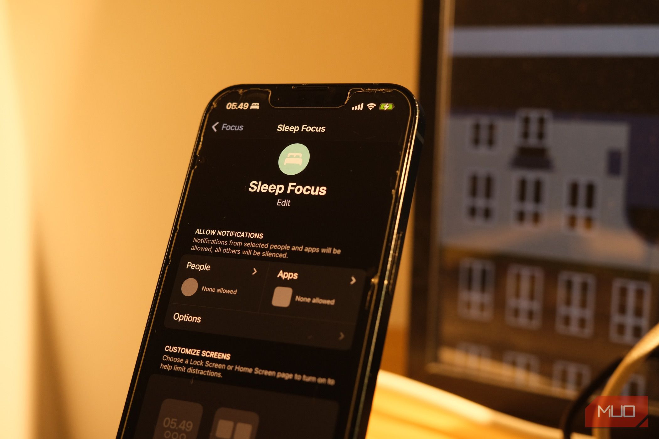 Sleep Focus on a Phone Screen