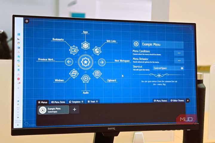 Kandu app open on the BenQ monitor