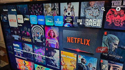 A series of streaming service apps in a row, on the PlayStation 5 Media tab