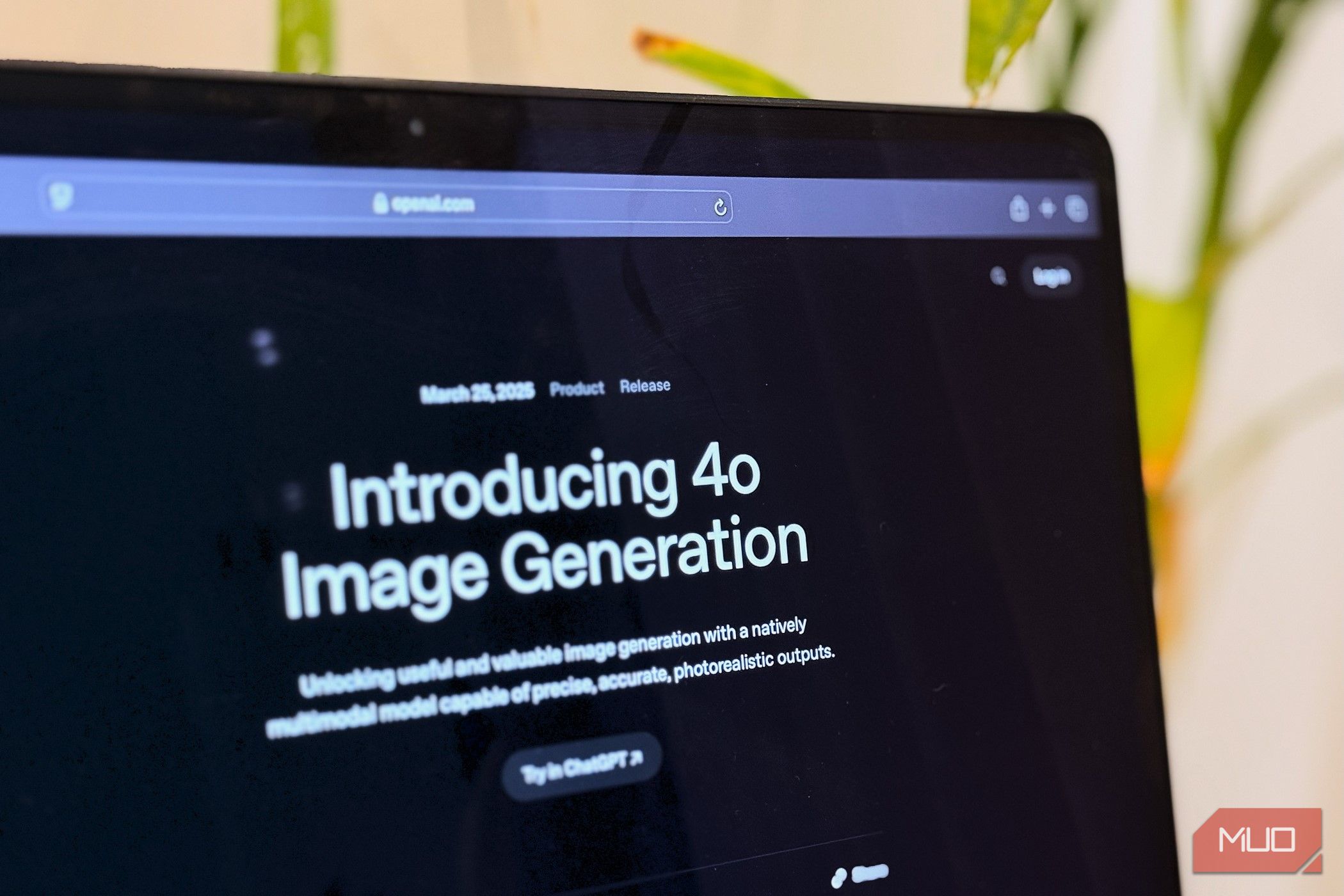 MacBook showing the ChatGPT image generation page
