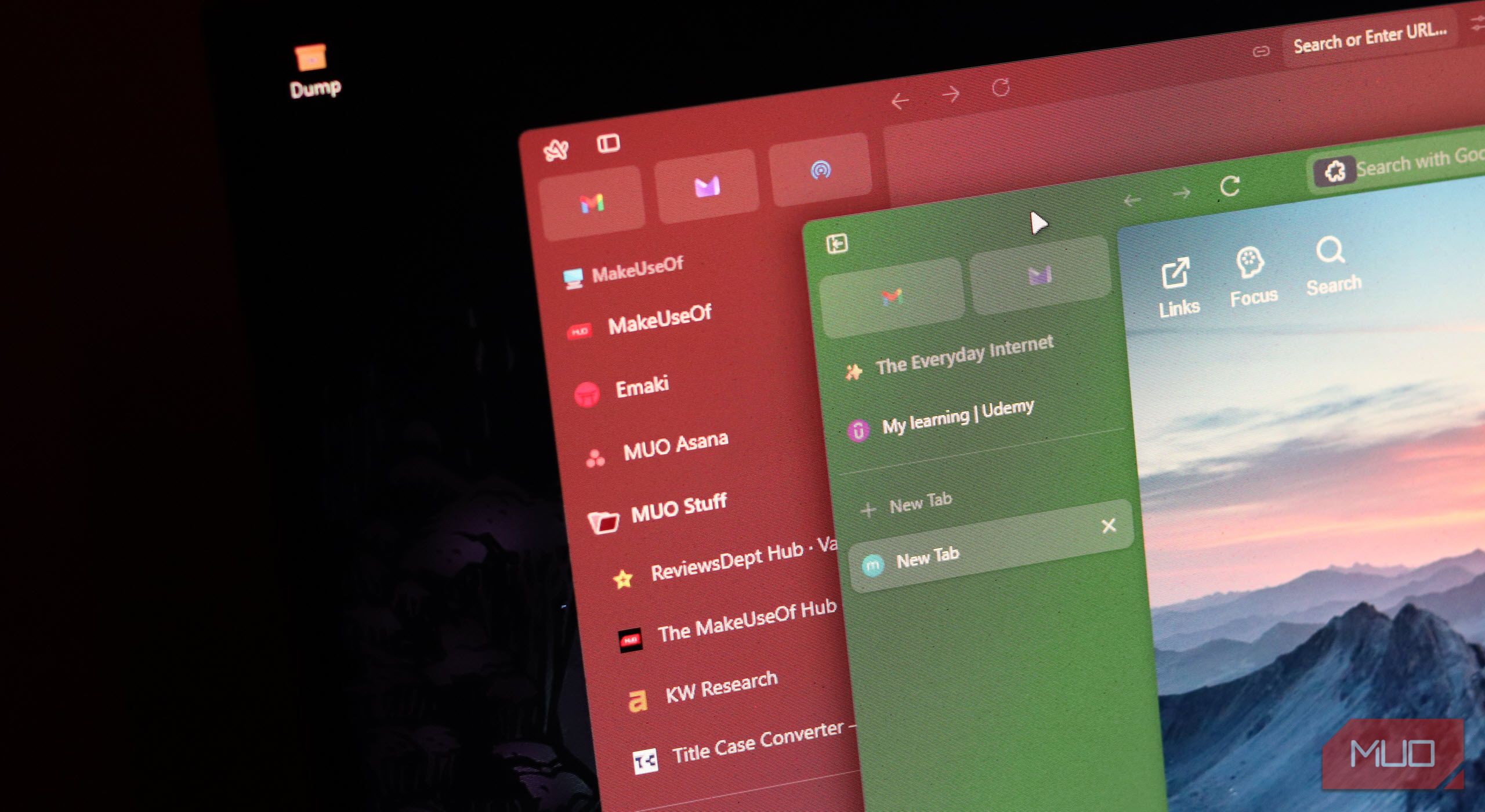 Vertical tabs open on Arc and Zen browsers