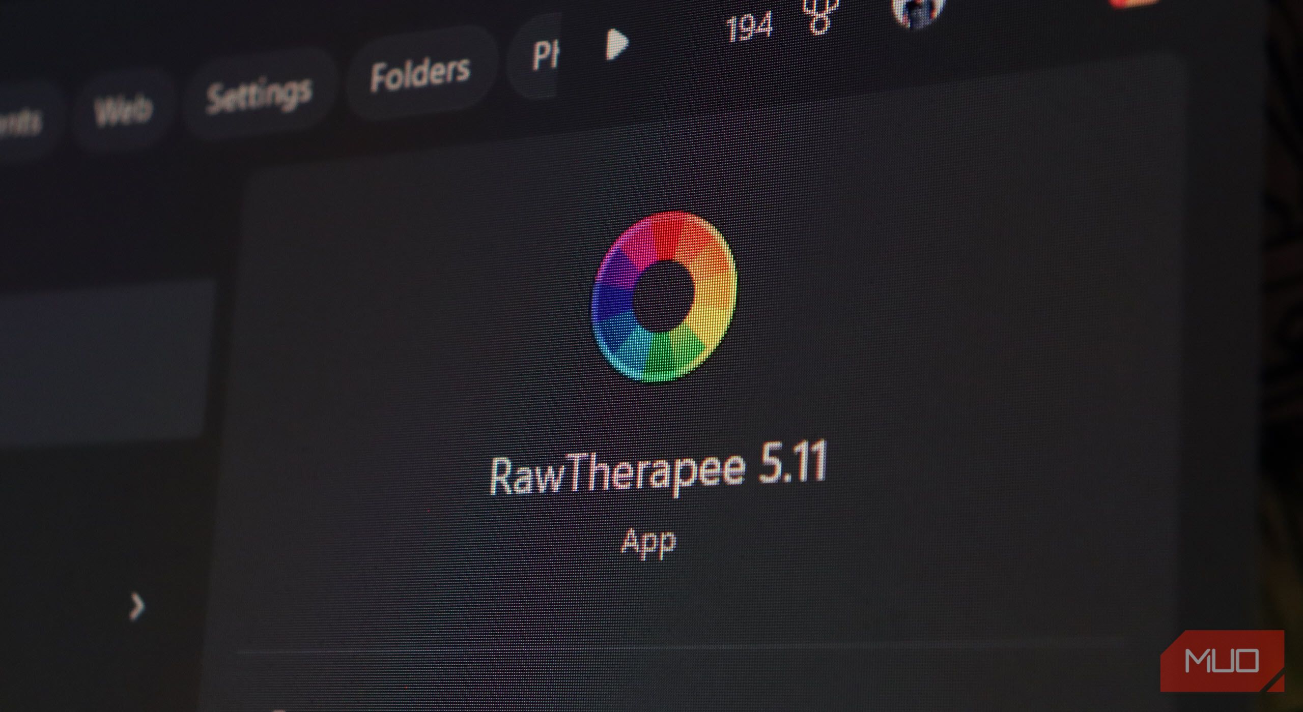 Windows Start menu showing the RawTherapee logo