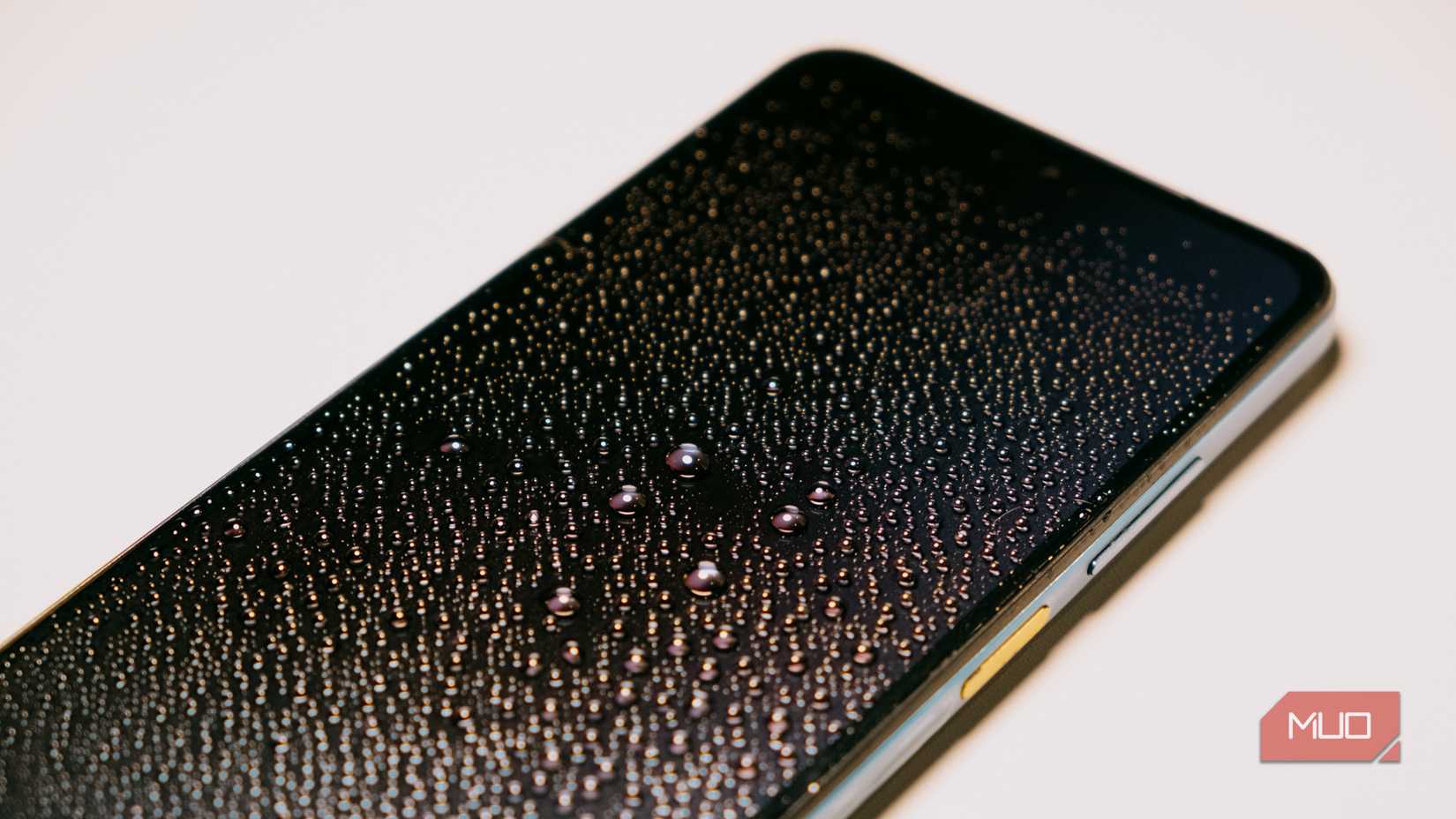 Water beading up on ceramic coated phone