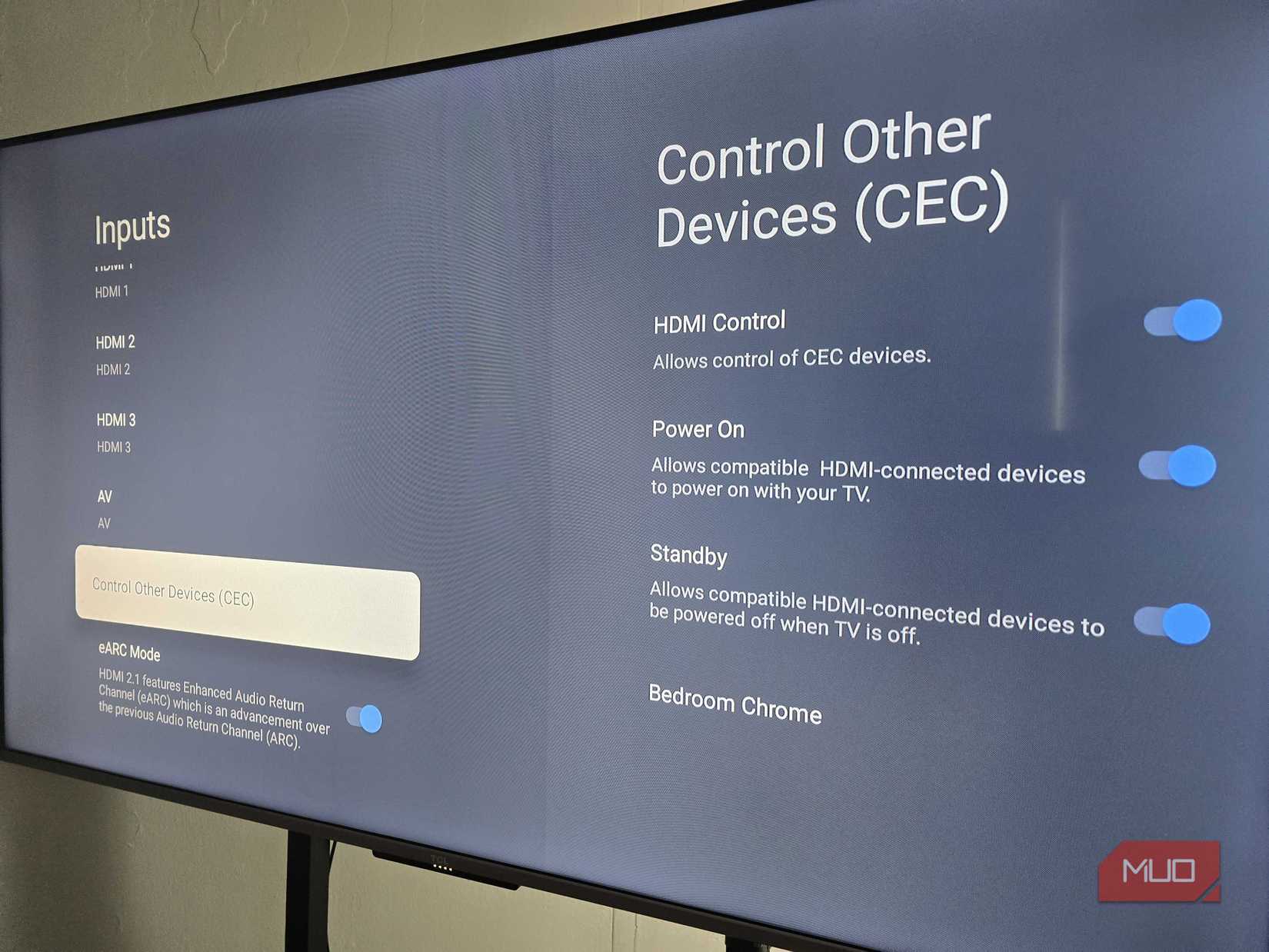 CEC setting on TCL TV