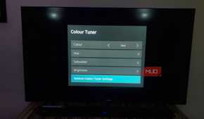 Color tuner settings on a Hisense smart TV.