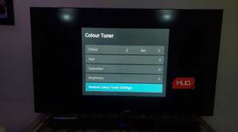 Color tuner settings on a Hisense smart TV.
