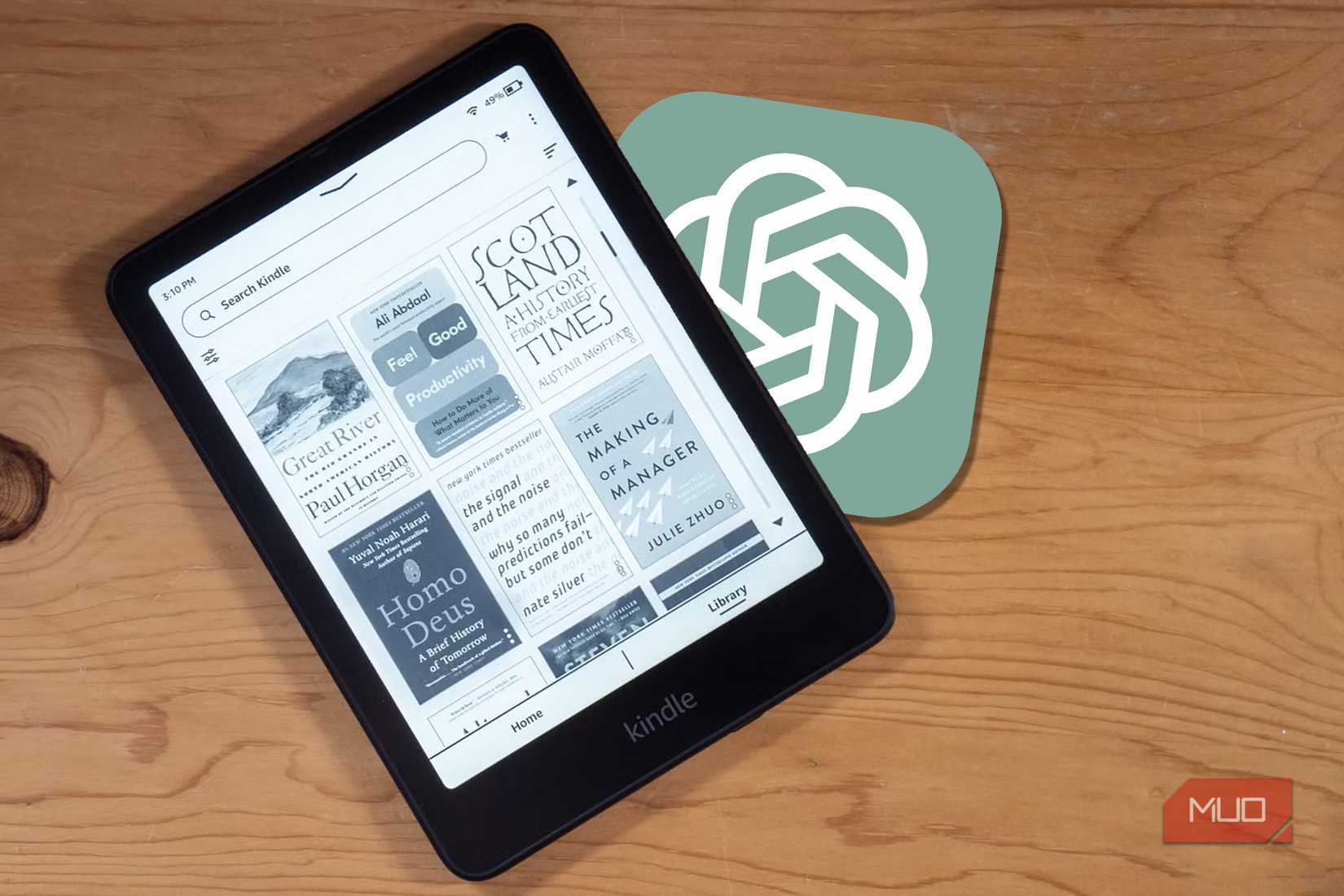 Amazon Kindle with the ChatGPT logo