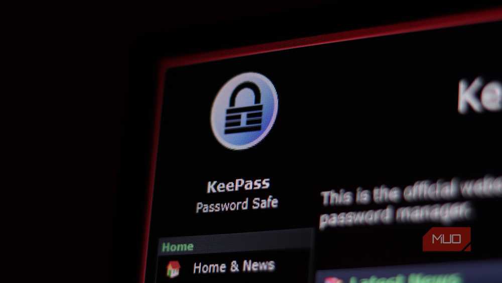 KeePass password manager running locally.
