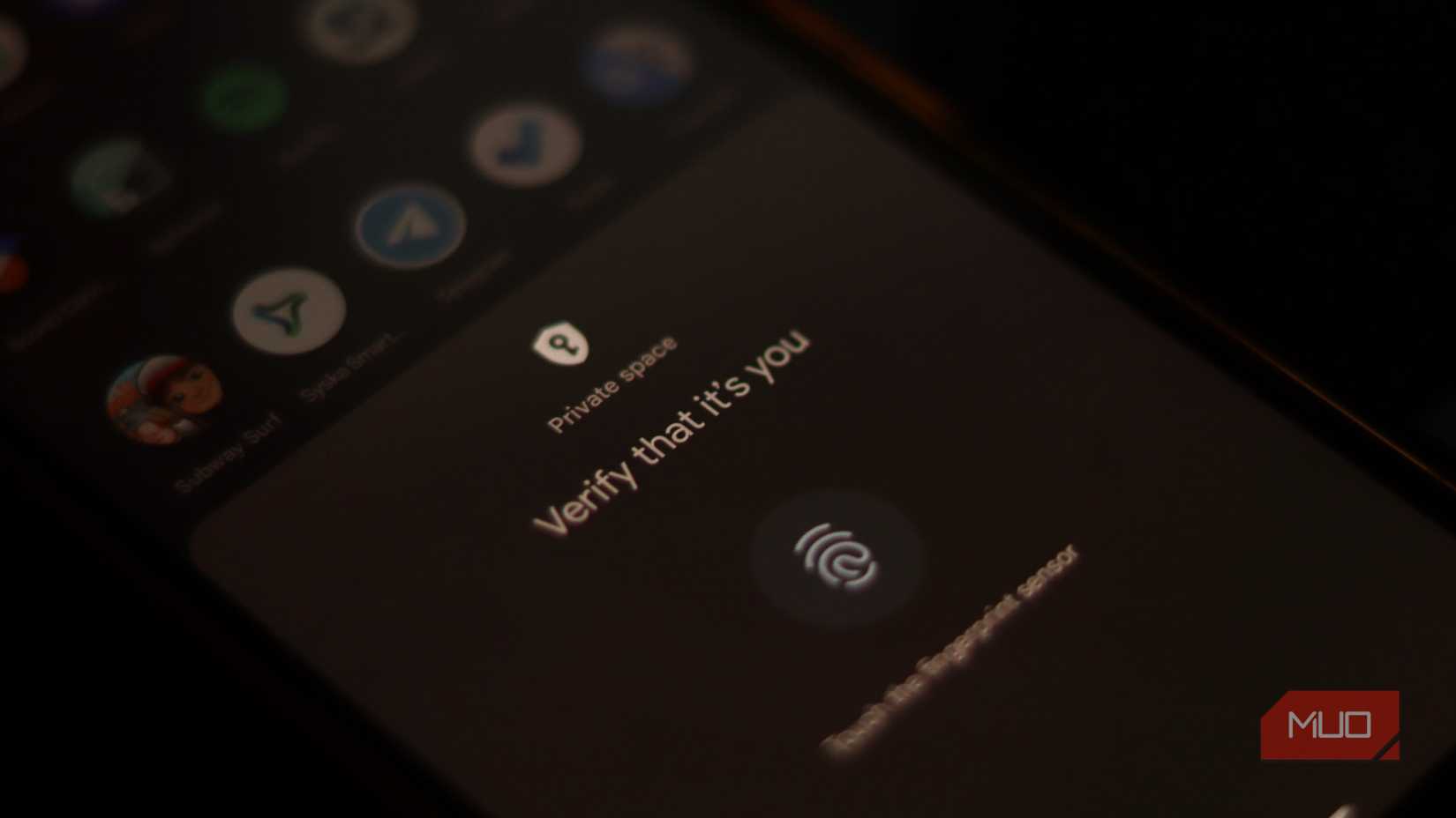 Private Space in Android asking for biometric authentication.