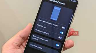 Customization of home screen in Samsung Internet browser