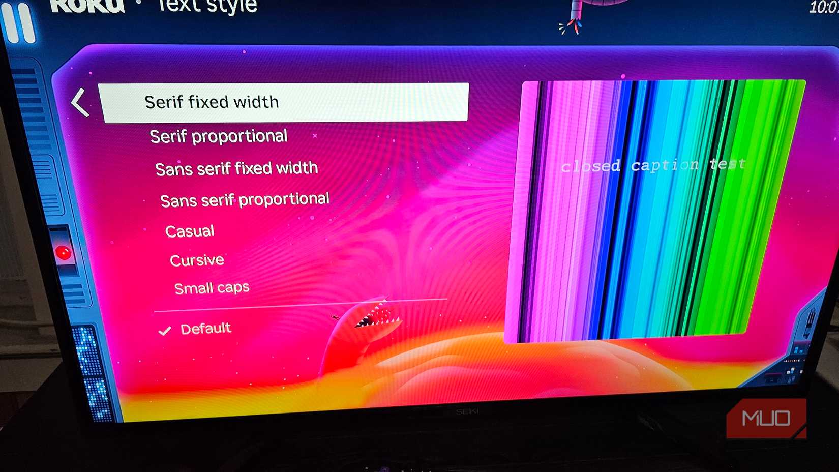 Adjusting captions text style in Roku's Text Style menu