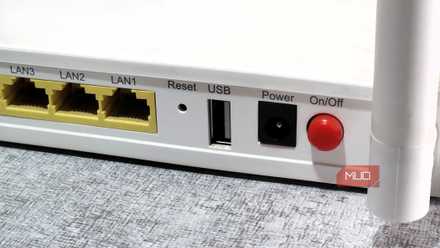 Close-up of Router USB port
