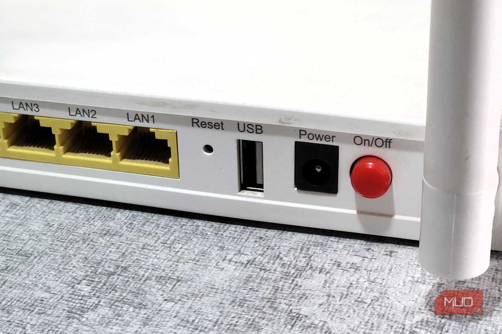 Closeup of Router USB port