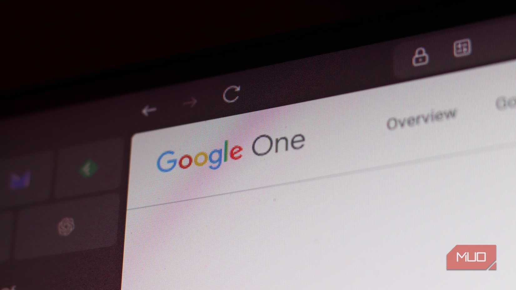 Google One open in a web browser