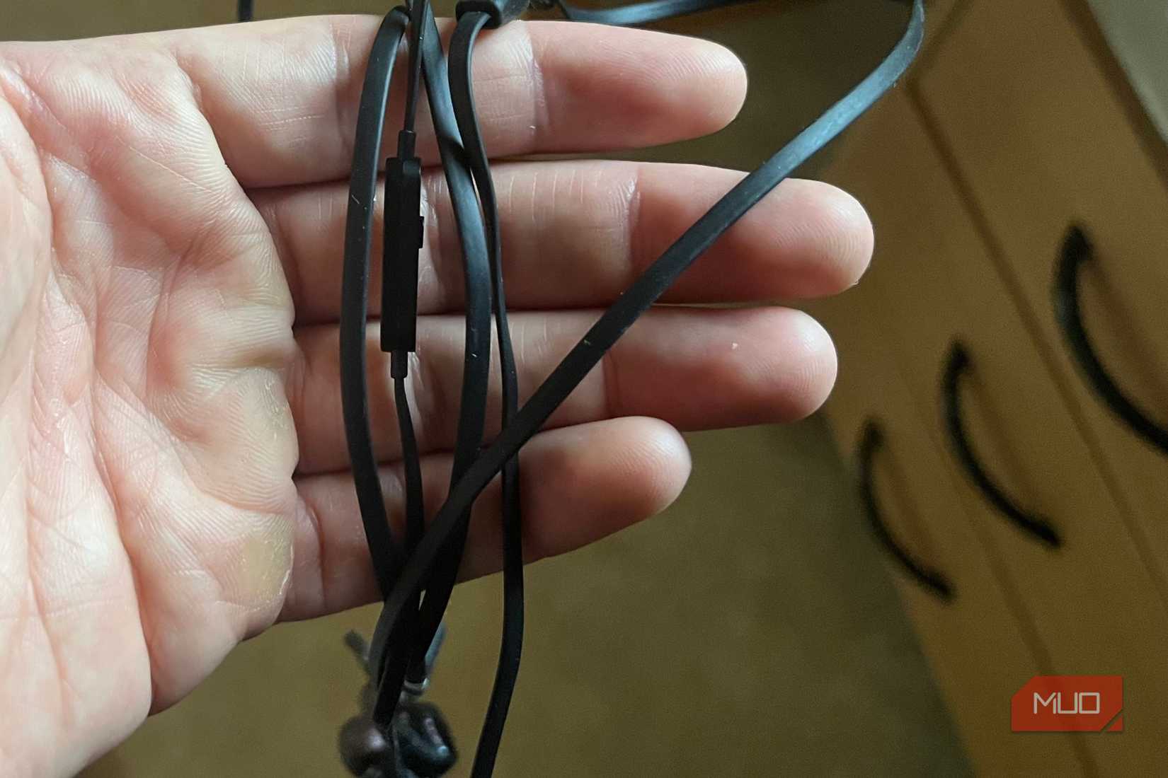 A pair of JBL wired headphones