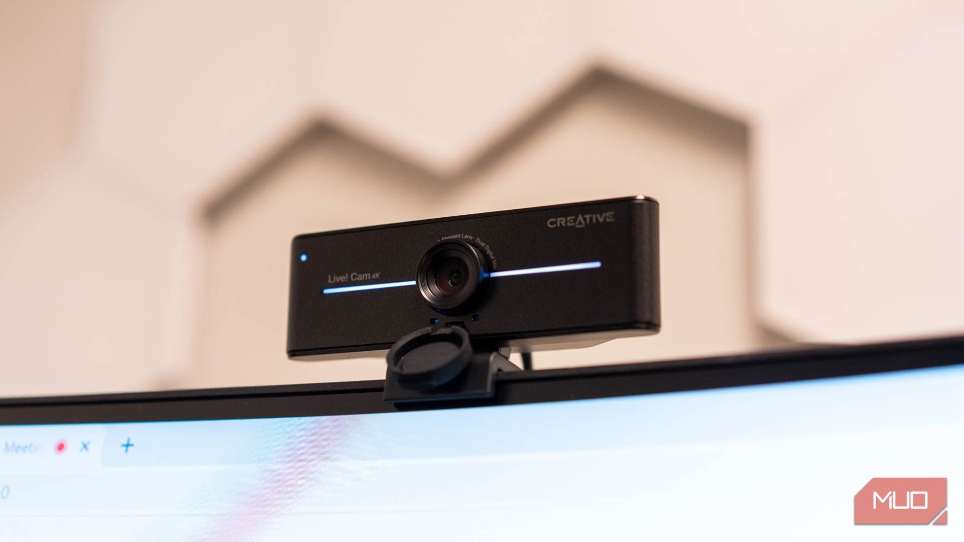 The Creative Live! Cam Sync 4K Webcam on a computer