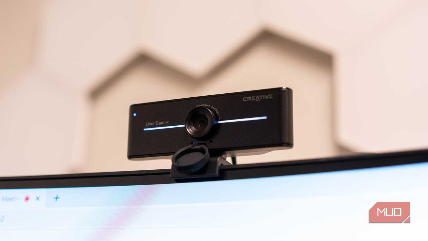 The Creative Live! Cam Sync 4K Webcam on a computer