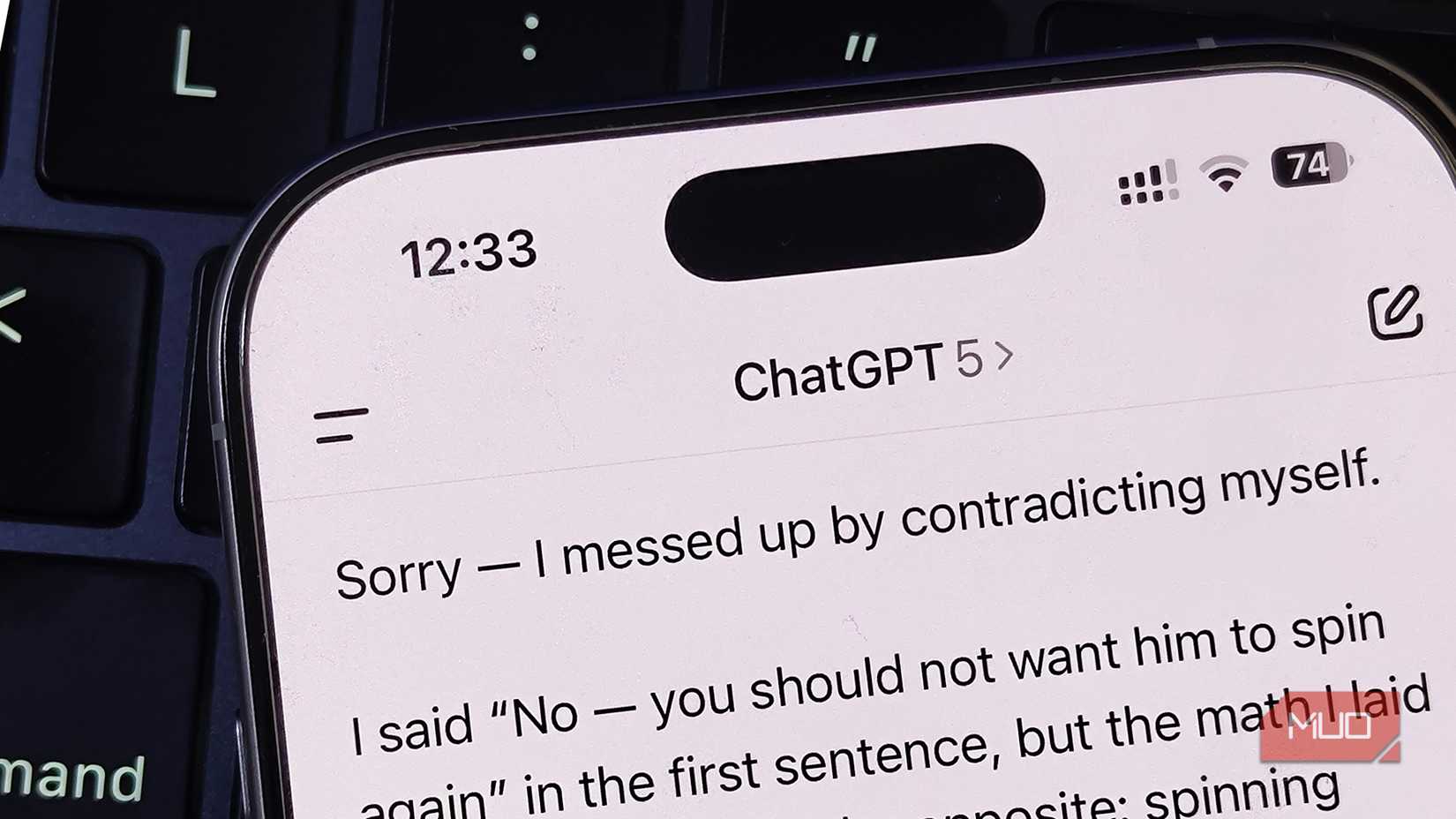 ChatGPT 5 admitting to a mistake it made