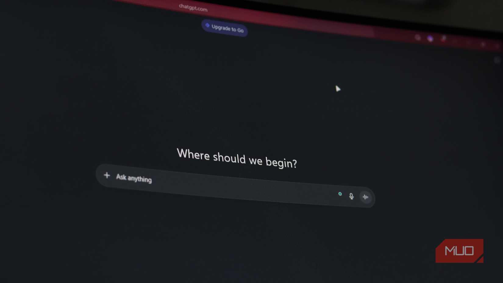 ChatGPT interface on the web