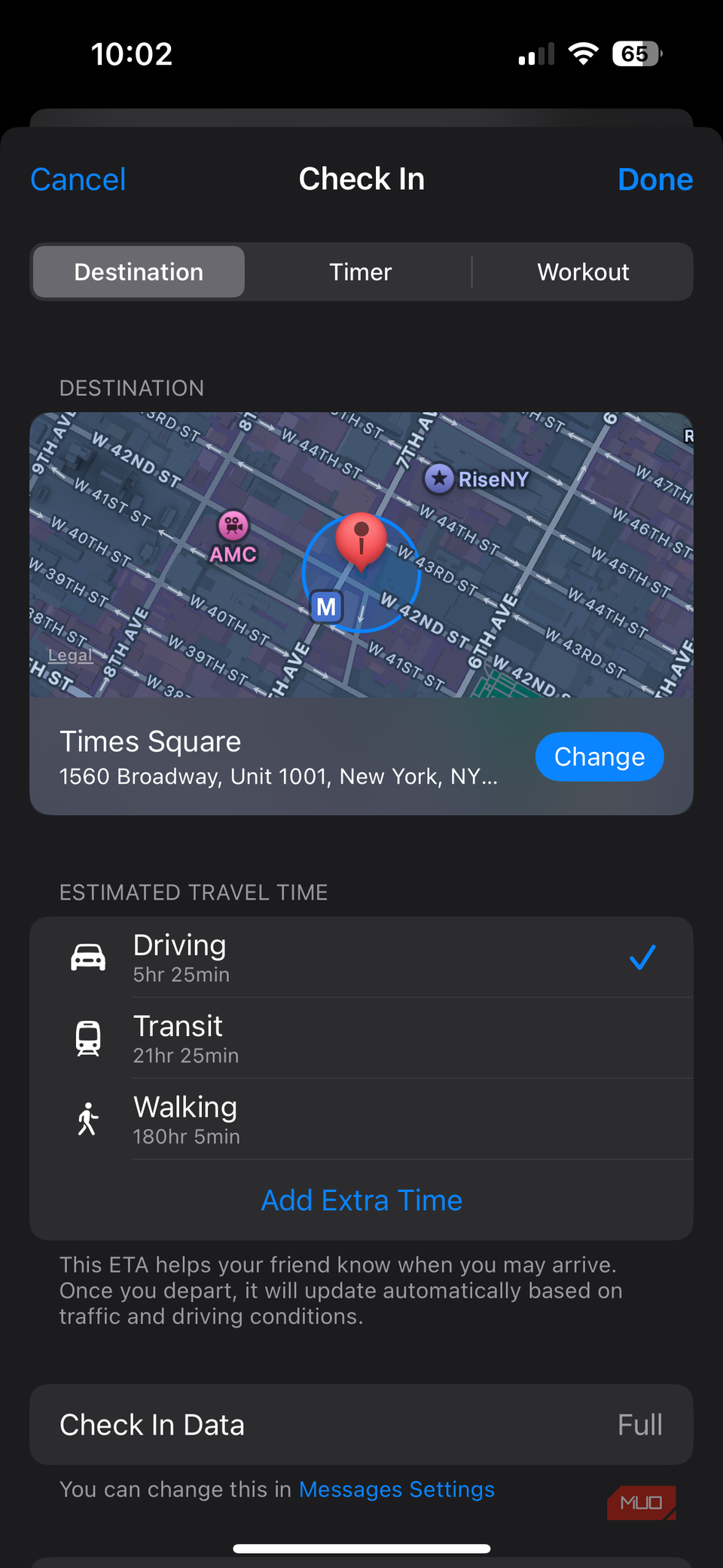 مقصد Check In و زمان سفر تخمینی-2