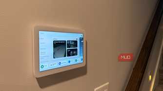 echo hub flush mounted on wall by stairs