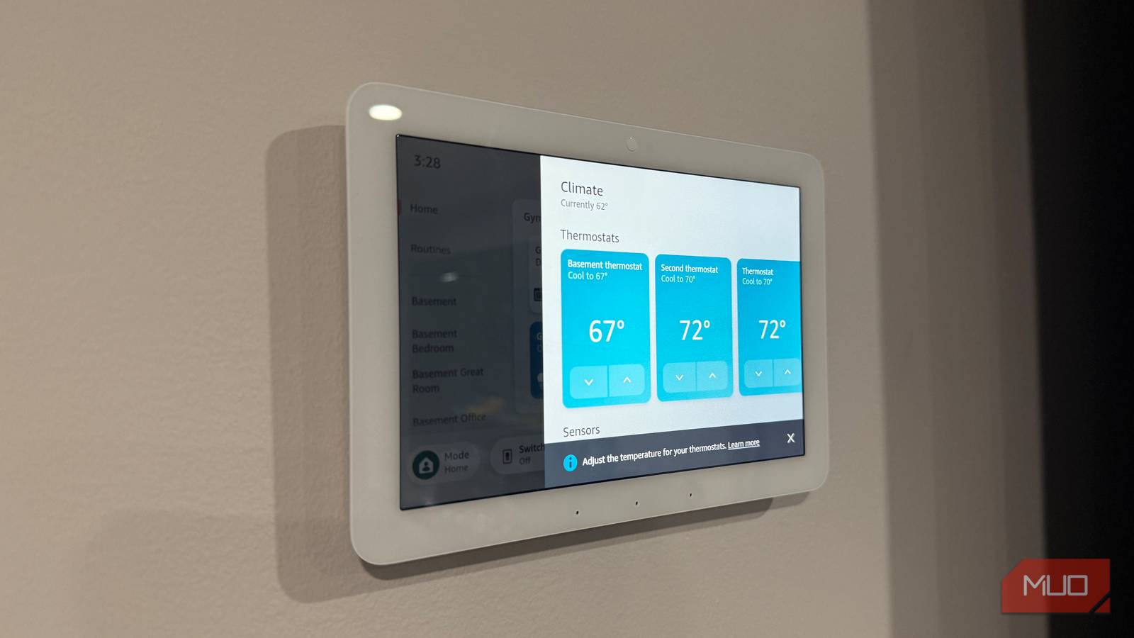 echo hub showing thermostats