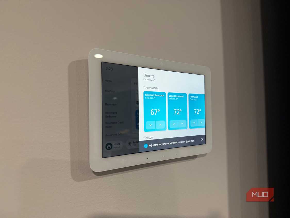 echo hub showing thermostats
