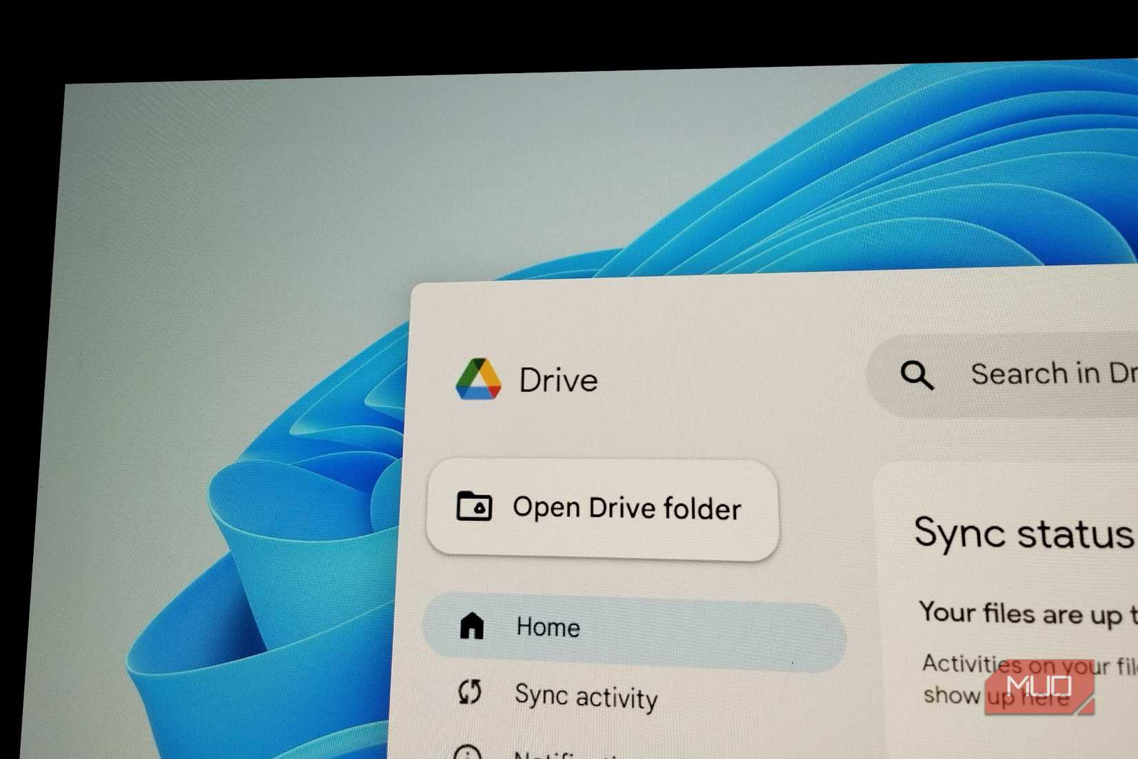Google Drive Desktop app in Windows 11.