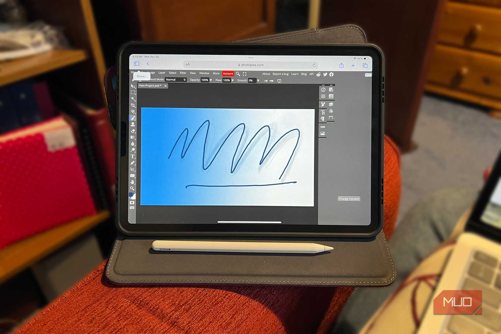 Photopea On An iPad with Apple Pencil