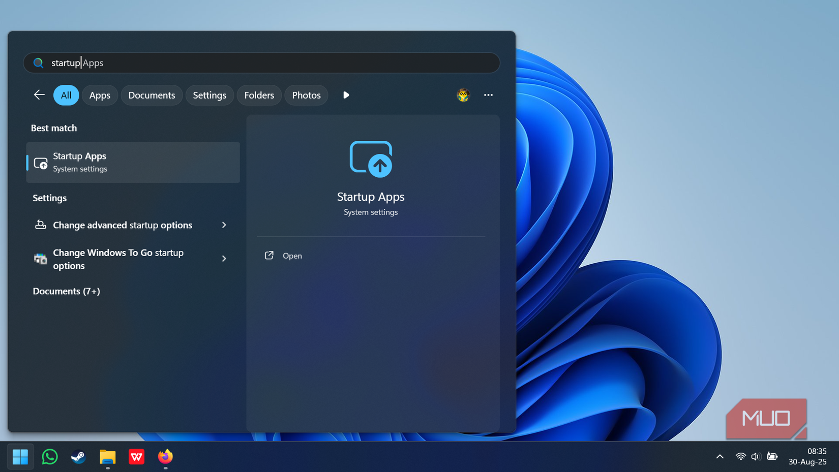 Process of disabling "launch on startup" apps on Windows.