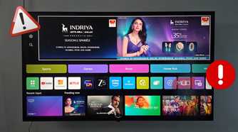 The LG Smart TV is mounted on the Wall.-1