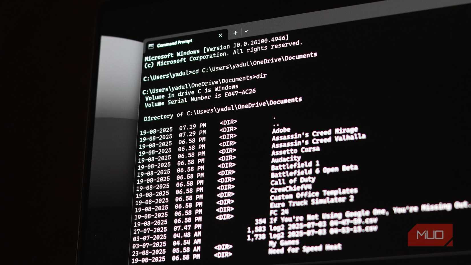 Windows Terminal running directory commands. 