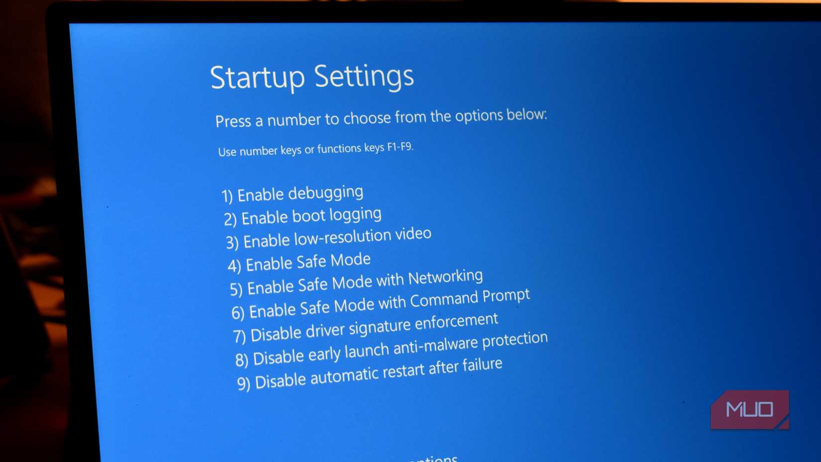گزینههای بوت در حالت Safe Mode ویندوز