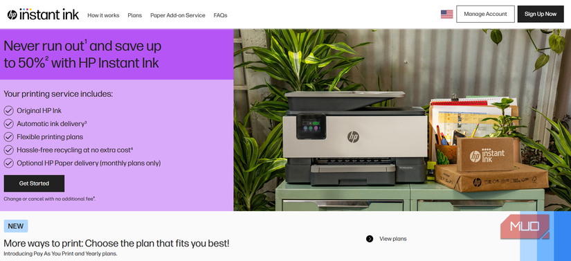 HP Instant Ink Website