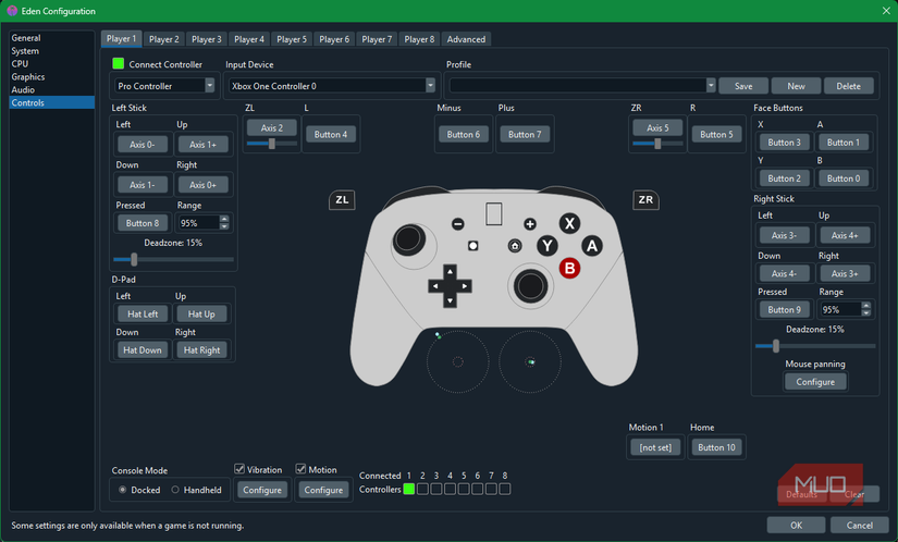 03 Eden Emulator Controller Options
