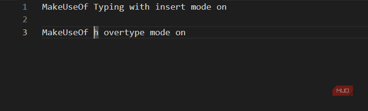 03 Insert vs Overtype Key in VS Code