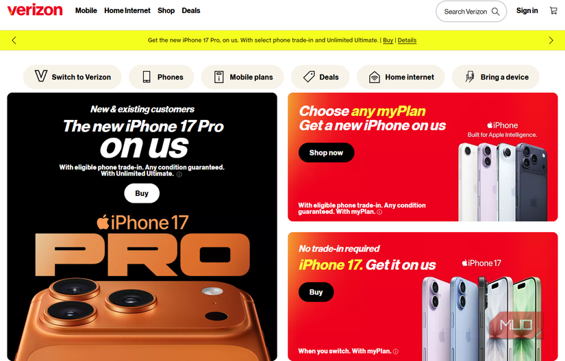 03 Verizon iPhone 17 On Us Deal