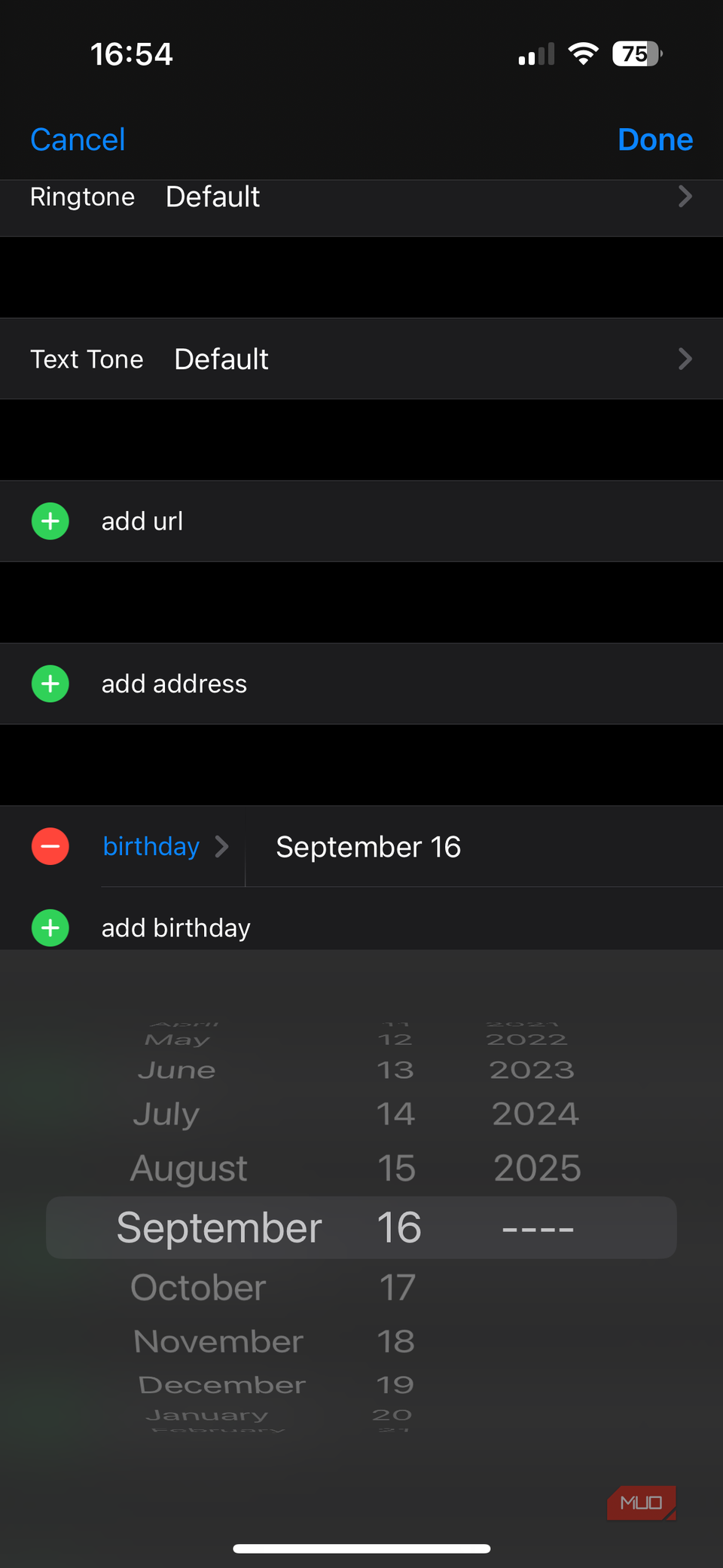 05a iPhone Set Contact Birthday