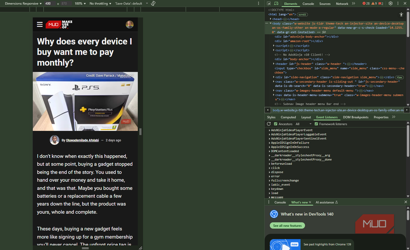 06 Chrome Developer Tools Open