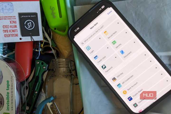 1Password on iPhone Sitting Inside a Junk Drawer