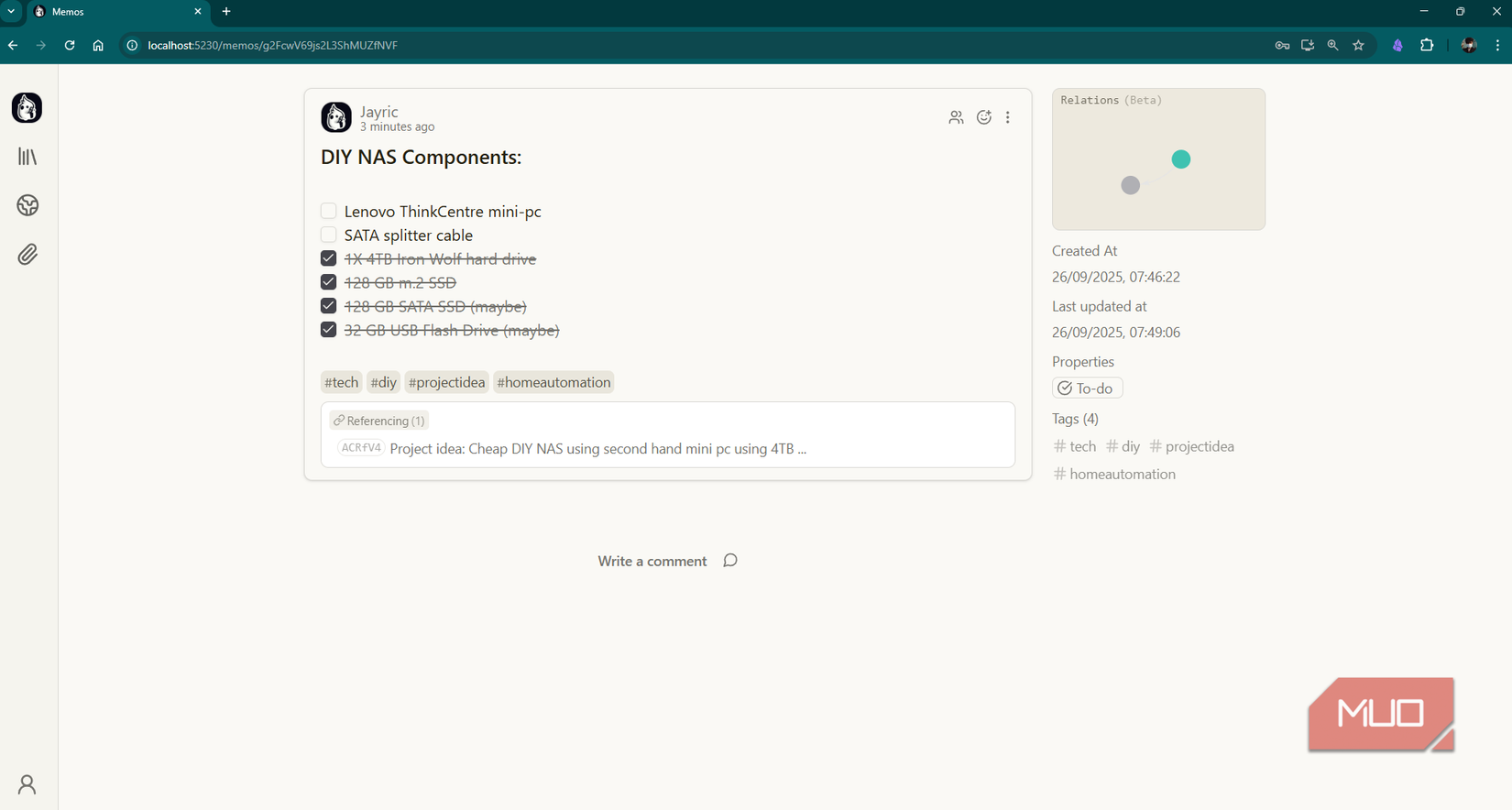 Referencing past entries on Memos