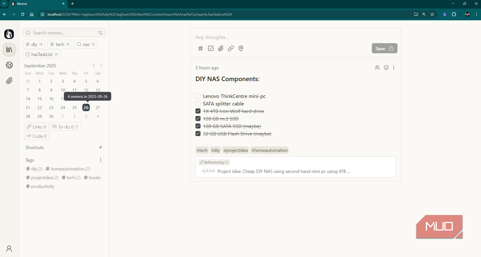 Finding entries with layered filtering with Memos