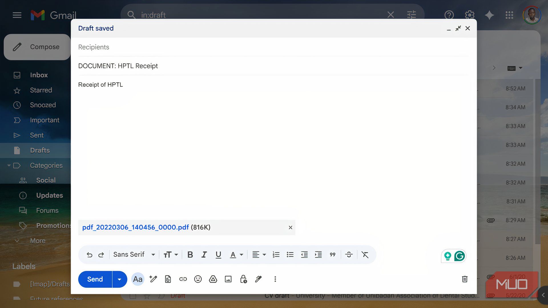 I use email drafts as notes, and it’s weirdly effective