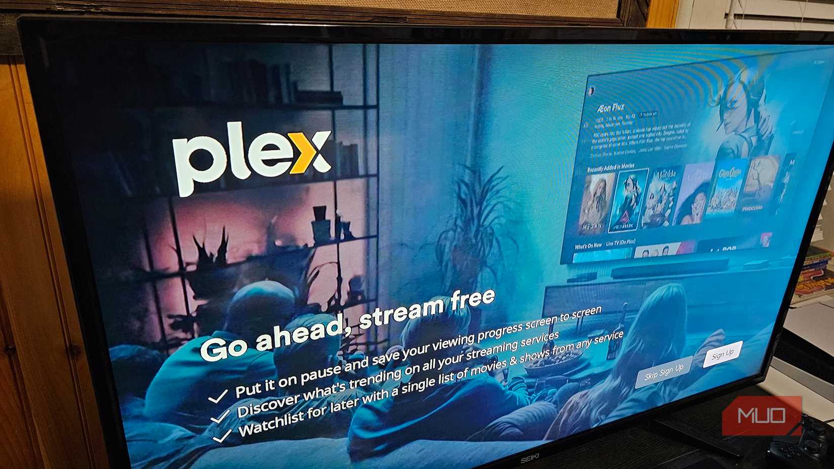 A Roku streaming device opened to the Plex app.
