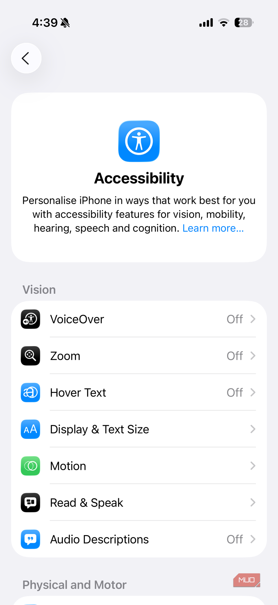 Accessibility settings on iPhone-1