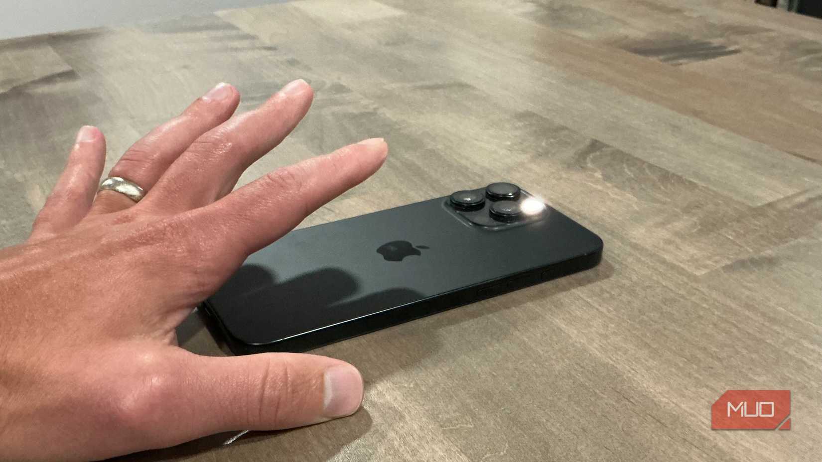 attempting a double tap on iphone 16 pro max